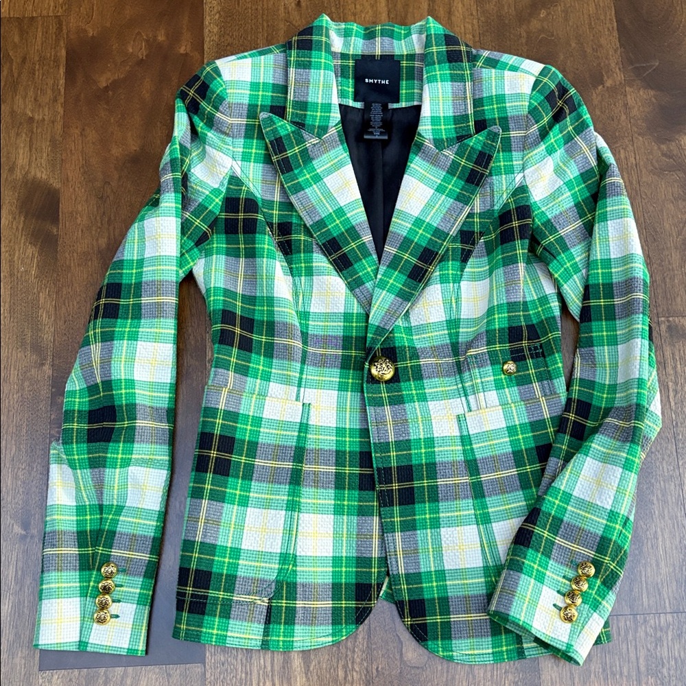 Smythe Vibrant Green Plaid Blazer
